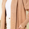 Buttoned Cuff Shawl Collar Knit Cardigan Latte - الصورة 4