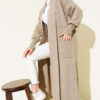 Buttoned Cuff Shawl Collar Knit Cardigan Mink – Image 2