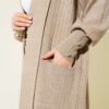 Buttoned Cuff Shawl Collar Knit Cardigan Mink – Image 4