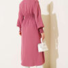 ⁦Sleeve and Waist Drawstring Cardigan Powder Pink⁩ - الصورة ⁦3⁩