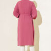 Hooded cardigan with tie-up sleeves Magenta - الصورة 3
