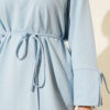 Lace-Up Long Sleeve French Terry Tunic Baby Blue - Image 4