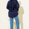 Lace-Up Long Sleeve French Terry Tunic Parliament Blue – Bild 3