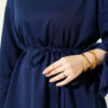 Lace-Up Long Sleeve French Terry Tunic Parliament Blue – Bild 4