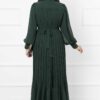Organza Sleeve Modest Evening Dress Emerald – Image 5