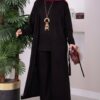 Hooded Knit Three-Piece Set Black - Imagen 5