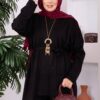 Hooded Knit Three-Piece Set Black - Imagen 2