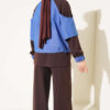 Denim French Terry Two-Piece Set with Zipper Brown - Imagen 3