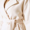 Double-Breasted Coat with Shawl Collar Beige - الصورة 4
