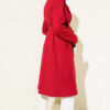 Double-Breasted Coat with Shawl Collar Burgundy - Imagen 3