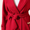 Double-Breasted Coat with Shawl Collar Burgundy - Imagen 4