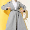Double-Breasted Coat with Shawl Collar Grey - الصورة 5