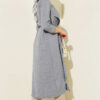 Wrap-front Hoodie with Tie Belt Grey - Image 3