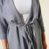 Wrap-front Hoodie with Tie Belt Grey - Image 4
