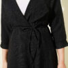 Wrap-front Hoodie with Tie Belt Black - Afbeelding 4