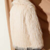 Wrap-Front Fur-Trimmed Coat Beige - Imagen 3