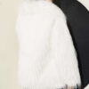 Wrap-Front Fur-Trimmed Coat Ecru – Image 3