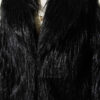 ⁦Wrap-Front Fur-Trimmed Coat Black⁩ - الصورة ⁦4⁩