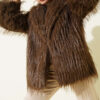 Wrap-Front Fur-Trimmed Coat Mink