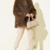 Wrap-Front Fur-Trimmed Coat Mink - Imagen 2