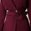 Long Coat with Shawl Collar and Waist Tie Purple - Imagen 4
