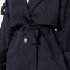 Wrap-Style Collar Suede Jacket Two-Piece Set Navy Blue – Bild 4