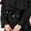 Wrap-Style Collar Suede Jacket Two-Piece Set Black - Afbeelding 4