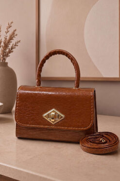 Alternative view of Handle Detail Lock Bag Tan