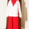 Belt-Printed French Terry Two-Piece Set Red – Bild 3