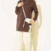 Rhinestone Embroidered Crew Neck Tunic Brown - Imagen 2