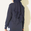 Rhinestone Embroidered Crew Neck Tunic Navy Blue - immagine 3