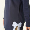 Rhinestone Embroidered Crew Neck Tunic Navy Blue - immagine 4