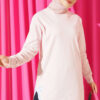 Rhinestone Embroidered Crew Neck Tunic Pink