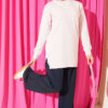 Rhinestone Embroidered Crew Neck Tunic Pink - Afbeelding 2