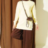 Rhinestone Embroidered Crew Neck Tunic Yellow - Afbeelding 2