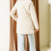 Faux Fur Collar Zip-up Quilted Coat Beige – Bild 3