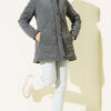 Faux Fur Collar Zip-up Quilted Coat Smoke – Image 2