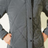 Faux Fur Collar Zip-up Quilted Coat Smoke – Image 4