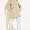 ⁦Faux Fur Collar Zip-up Quilted Coat Mink⁩ - الصورة ⁦2⁩