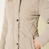 ⁦Faux Fur Collar Zip-up Quilted Coat Mink⁩ - الصورة ⁦4⁩