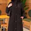 Faux Fur-Trimmed Jacket with Zipper Detail Dark Brown – Bild 2