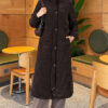 Faux Fur-Trimmed Jacket with Zipper Detail Dark Brown – Bild 3