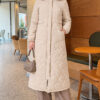 Faux Fur-Trimmed Jacket with Zipper Detail Beige