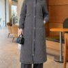 Faux Fur-Trimmed Jacket with Zipper Detail Smoke