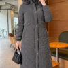 Faux Fur-Trimmed Jacket with Zipper Detail Smoke - Image 2