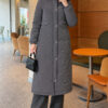 Faux Fur-Trimmed Jacket with Zipper Detail Smoke - Image 3
