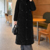 Faux Fur-Trimmed Jacket with Zipper Detail Black