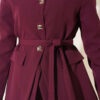 Belted Pocket Detail French Terry Two-Piece Set Burgundy - Imagen 4