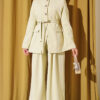 Belted Pocket Detail French Terry Two-Piece Set Aqua Green