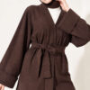 Wide-Sleeve Two-Piece Set with Waist Belt Brown – Bild 2